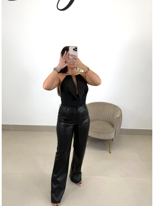 Pantalon polipiel negro