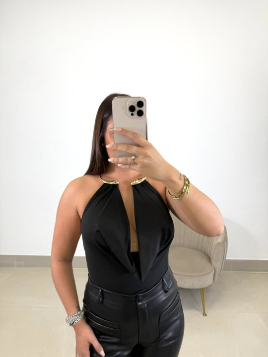 Pantalon polipiel negro