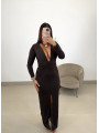 Vestido largo nudo marrón