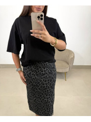 falda tul animal gris