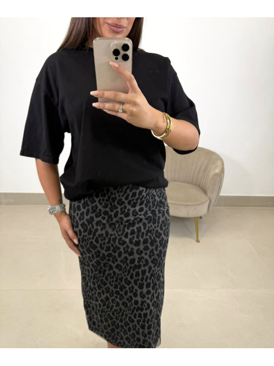 falda tul animal gris