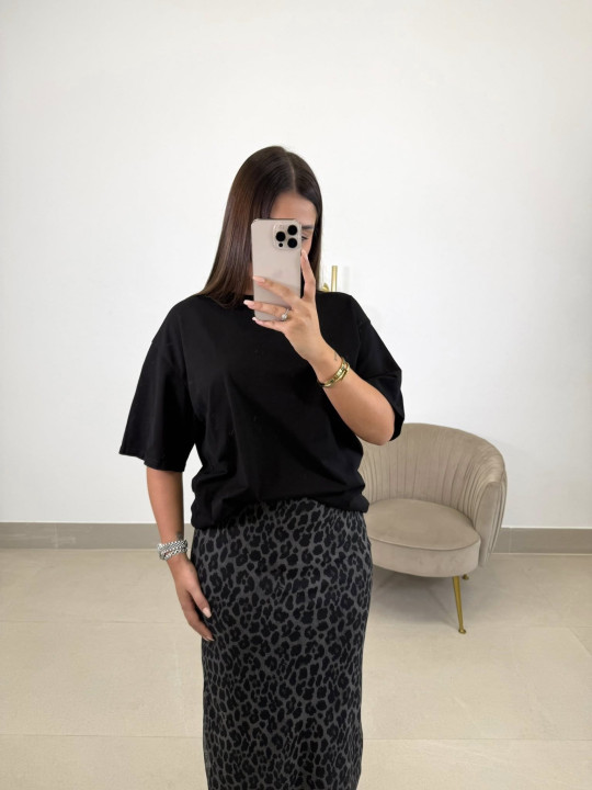 falda tul animal gris