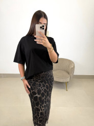 falda tul animal print marron oscura