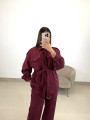 Blazer cinturon pana tinto