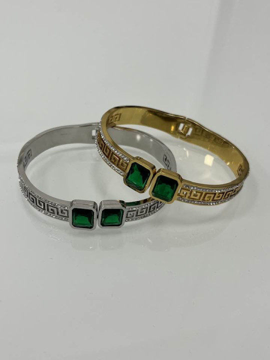 Brazalete circonita doble verde