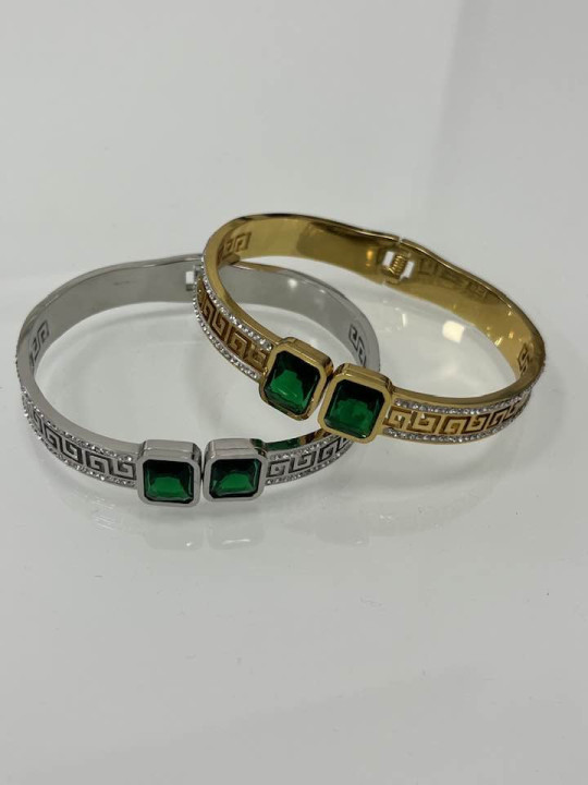 Brazalete circonita doble verde