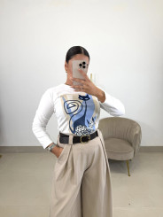Camiseta Cat celeste