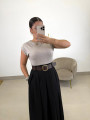Vestido combinado beige/negro (incluye cinturon)