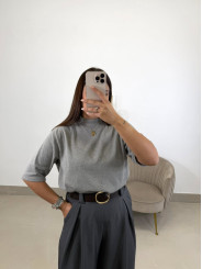 Camiseta oversize gris clara