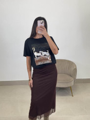 Camiseta estampado cebra negra