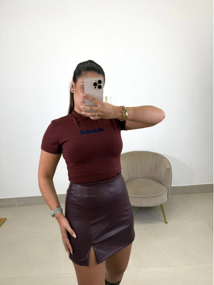 falda pantalon serpiente tinto