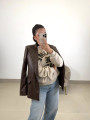 blazer polipiel chocolate blazer polipiel chocolate