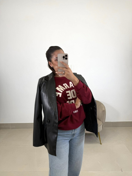 blazer polipiel negra blazer polipiel negra