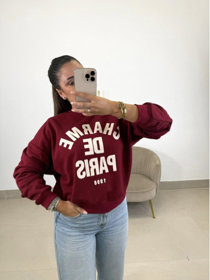 Sudadera Charme de Paris tinto