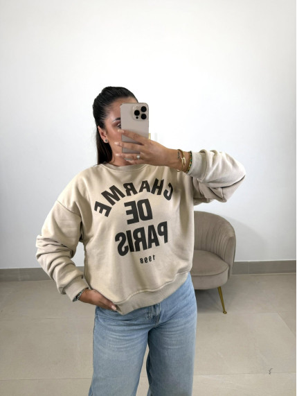 Sudadera Charme de Paris beige