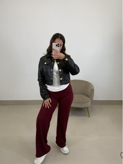 Pantalon basico elastico tinto