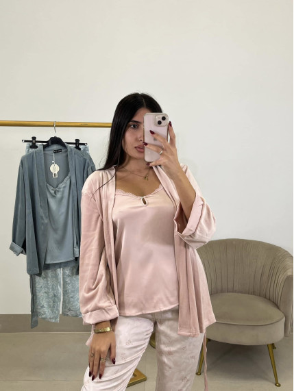 Pijama tres piezas satinado