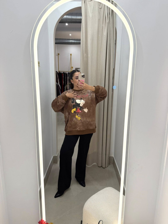 Sudadera Ricecake oisis Mickey marron Sudadera Ricecake oisis Mickey marron
