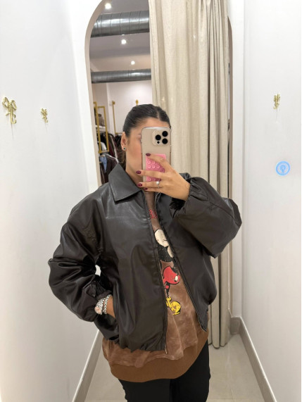 Bomber polipiel marron chocolate