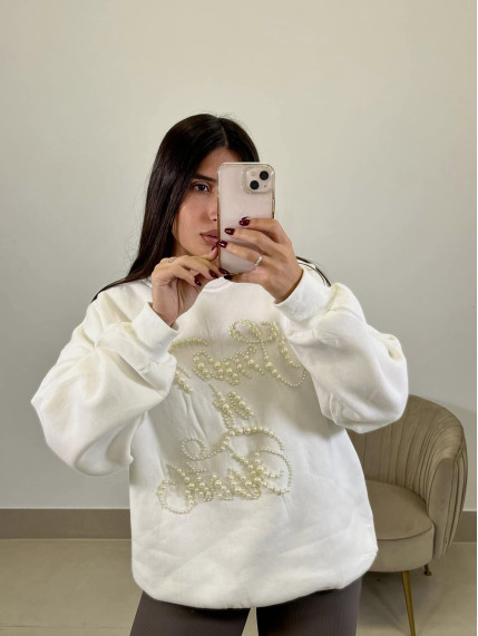 Sudadera Perlas blanca