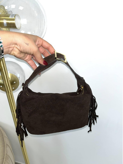 Bolso fleco lateral chocolate