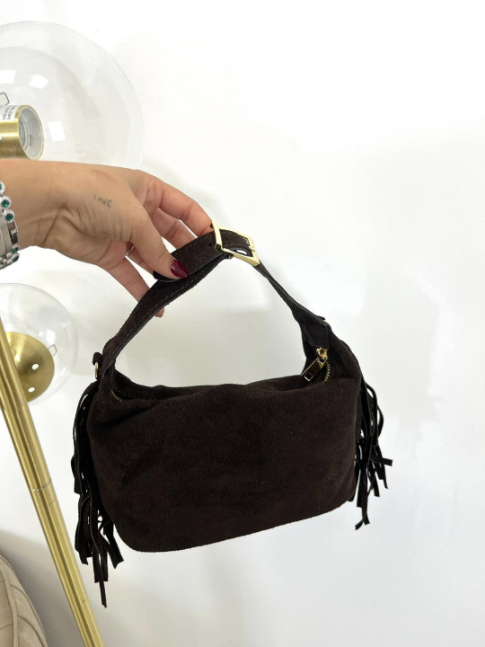 Bolso fleco lateral chocolate Bolso fleco lateral chocolate