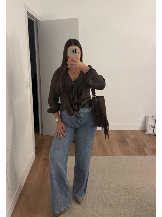 Blusa volante chocolate Blusa volante chocolate
