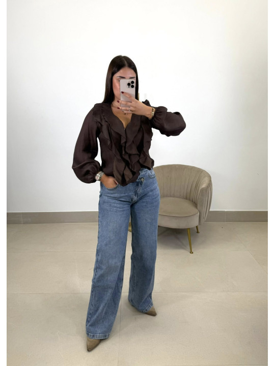 Blusa volante chocolate Blusa volante chocolate