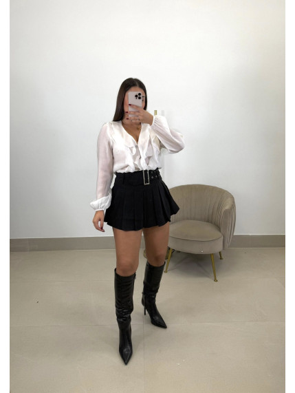 Falda pantalon tablas negra