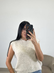 Chaleco lana  beige