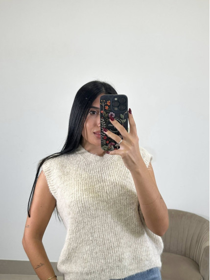Chaleco lana  beige