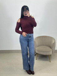 Top hombros cut out tinto