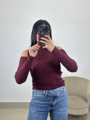 Top hombros cut out tinto