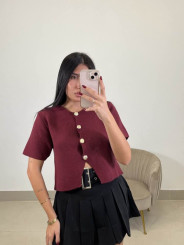Falda pantalon tablas negra