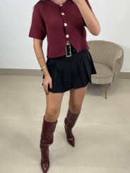 Falda pantalon tablas negra