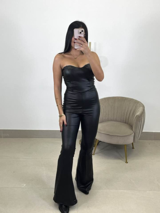 mono polipiel samantha negro mono polipiel samantha negro