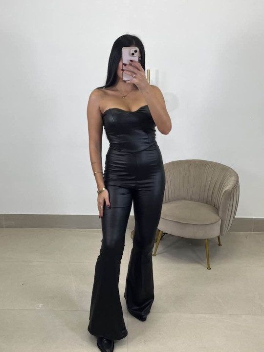 mono polipiel samantha negro mono polipiel samantha negro