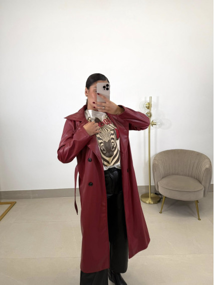 Gabardina polipiel tinto