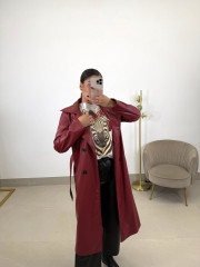 Gabardina polipiel tinto