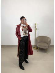 Gabardina polipiel tinto