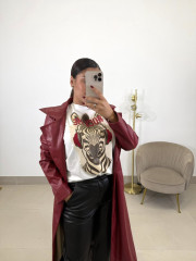 Gabardina polipiel tinto