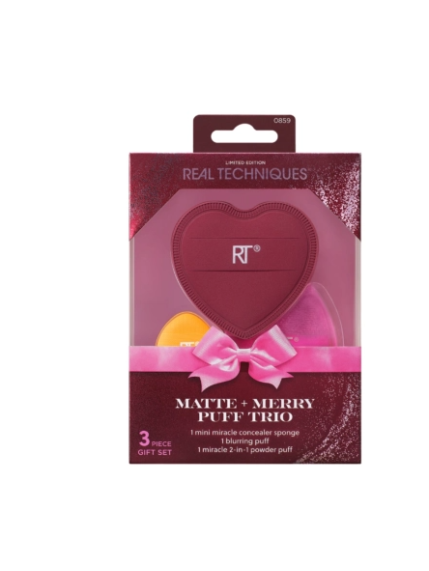 Set de borlas de maquillaje Matte + Merry Trio real techiques