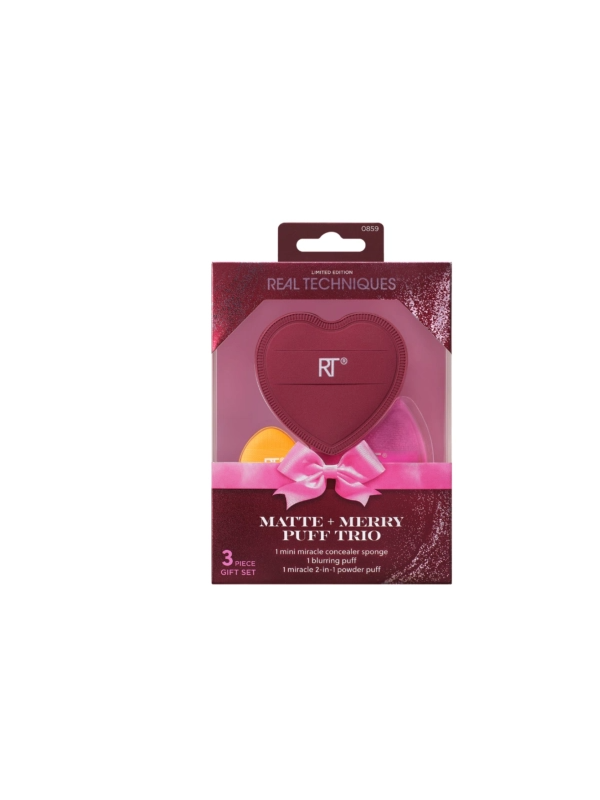 Set de borlas de maquillaje Matte + Merry Trio real techiques