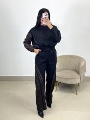 conjunto combinado leopardo negro