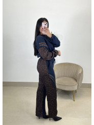 Conjunto combinado leopardo azul