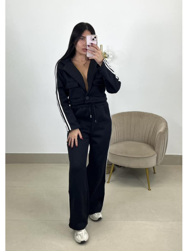 conjunto marieta rayas negro