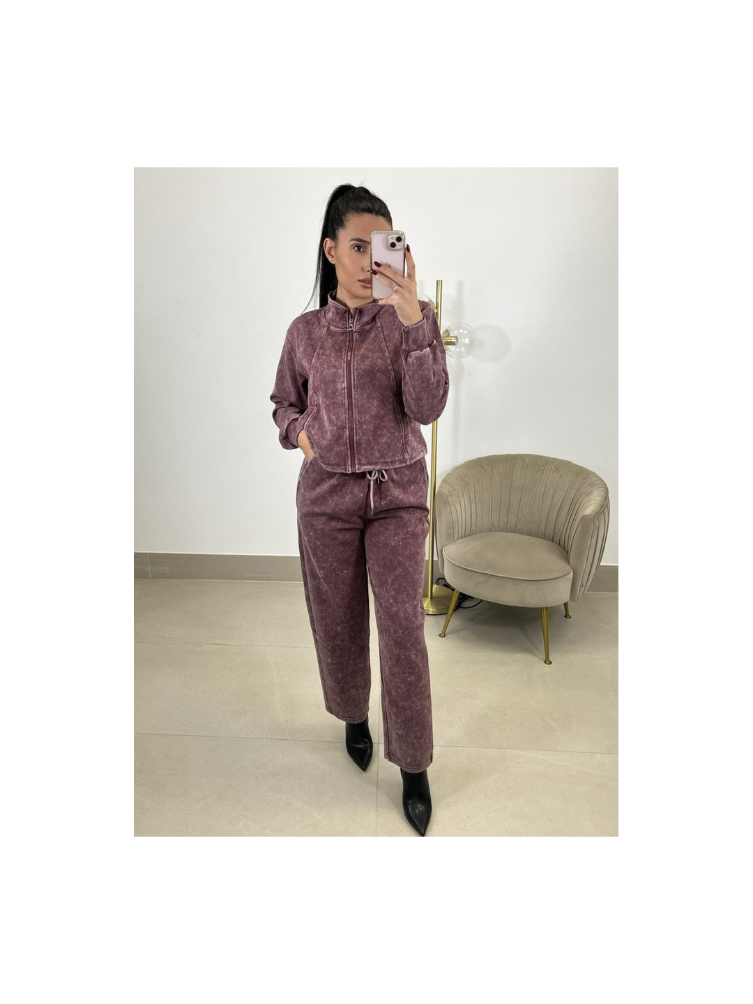 Conjunto desgastado Maria tinto