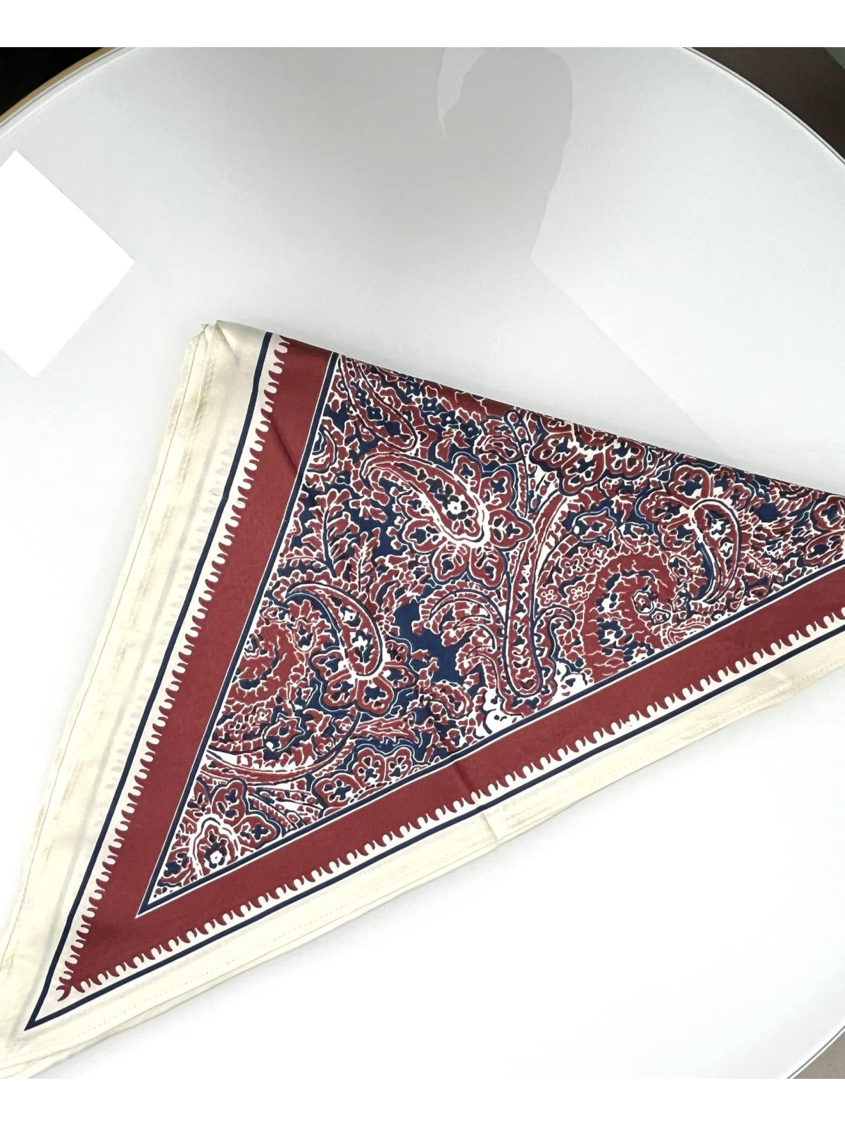 pañuelo pico combinado tinto/azul