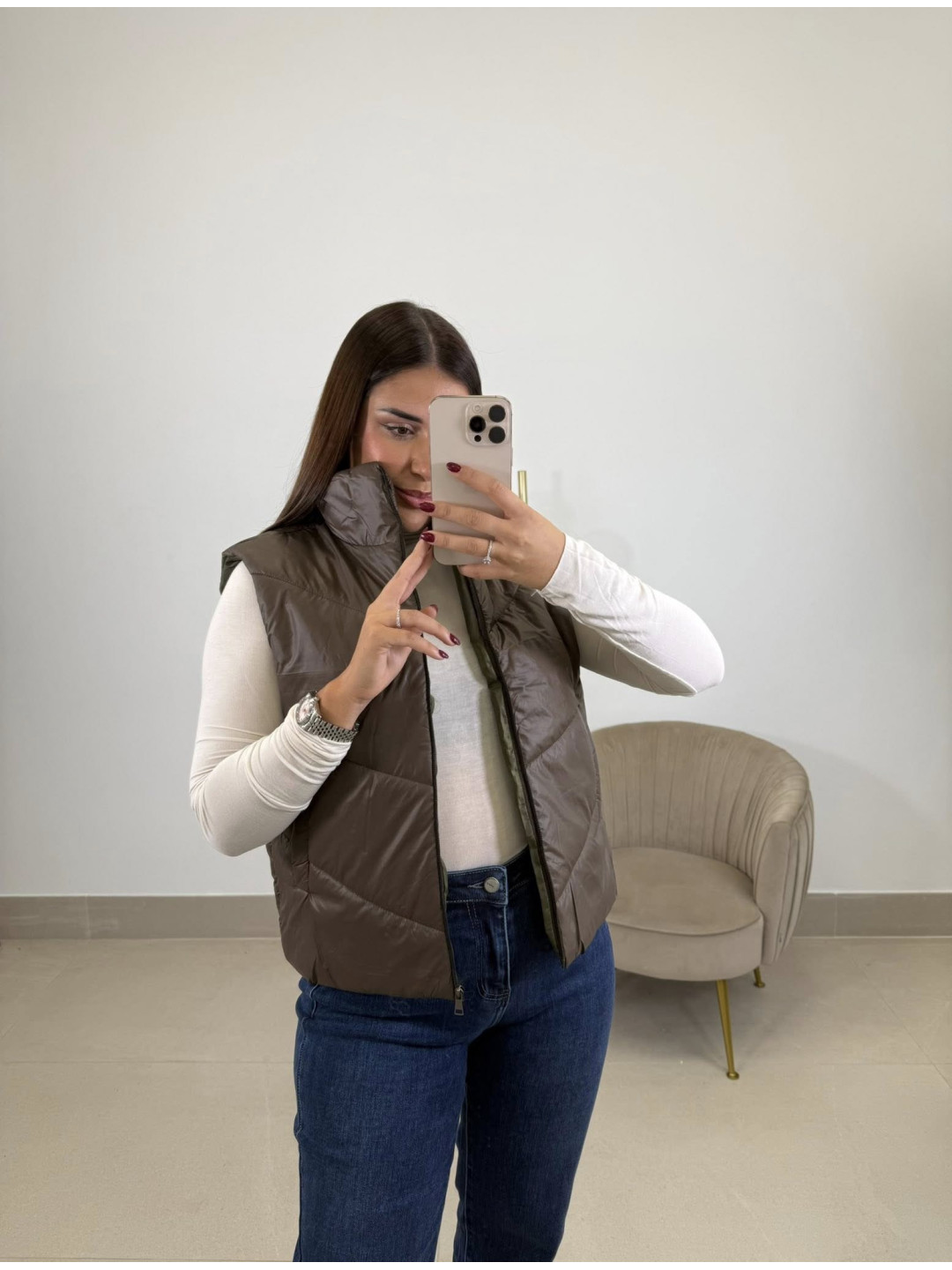 CHALECO ANORAK MARRON