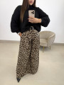 Pantalón ancho leopardo cinturón